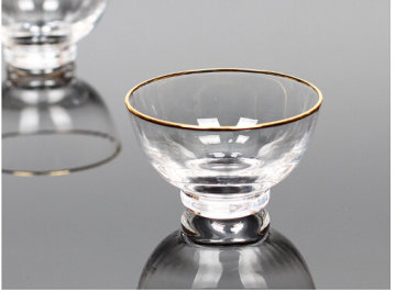 Gold Rimmed Pyrex Glass Tea Cup Tea Bowl