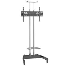 Solid steel base with braked wheels offer maximum stability