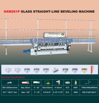 Glass straight-line beveling machine