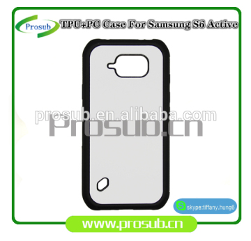 heat transfer PC +TPU silicon blank cell phone case for Prosub-Samsung S6 Active