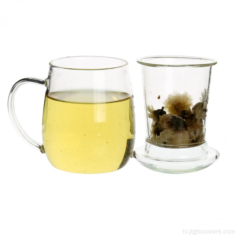 हैंडल के साथ हस्तनिर्मित शॉट ग्लास चाय कप
