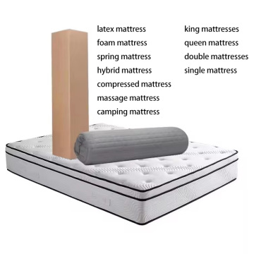 Popular 3D Fabric Queen Size Gel Memory Latex Foam Pocket Spring Mattress In A Box