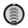 Round box magnetic false eyelashes black four magnet