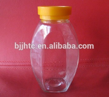 high quality square glass honey jars with plastic cap