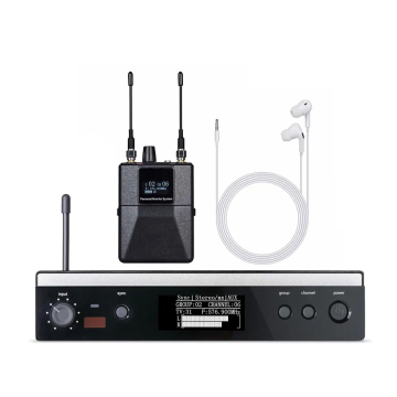 PSM300 Portable Stereo Monitoring System: Professional Wireless In-Ear Monitor Earphones for Stage Performances - Black Metal Design, Ensuring Perfect Sound Quality