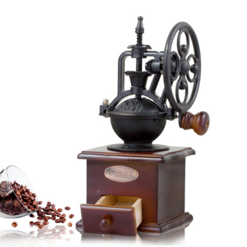 Retro Wooden Coffee Bean Grinder Machine: Portable, Customizable, and Perfect for Manual Espresso Lovers