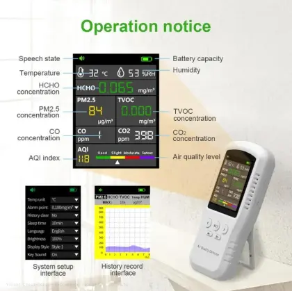 Wireless Portable CO2 Detector: Temperature, Humidity & Air Quality Monitor