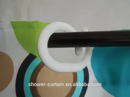 MAO MAO BALL FLOWERS PRINTED SHOWER CURTAIN