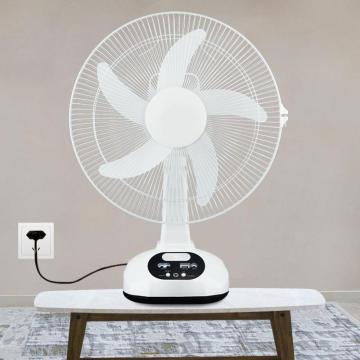 Southeast Asia Hot Sale AC/DC Solar Charging Rechargeable Table Fan with Lamp
