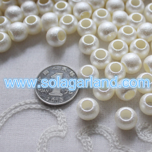 10 * 12 MM Acryl Losse Spacer Witte Parel Kralen Met 6 MM Groot Gat