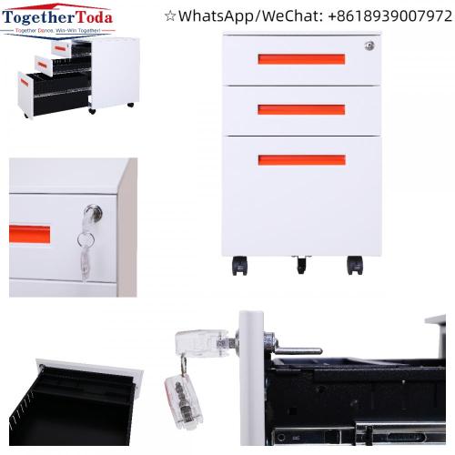 Fireproof Metal Storage Lockers 3 drawer fireproof metal storage mobile pedestal cabinet Factory