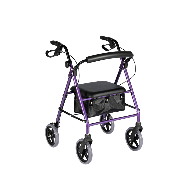 Removable Back Support 4-Wheel Rollator Walker with seat