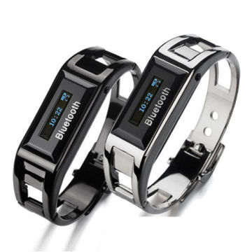Lcd Alarm Vibrating Bluetooth Smart Watches Silver Bracelet For Women