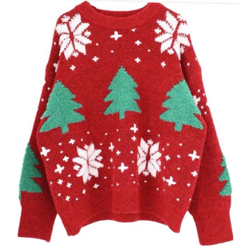 Comfortable and Stylish Snowflake Christmas Sweater in Festive Colors for All Ages