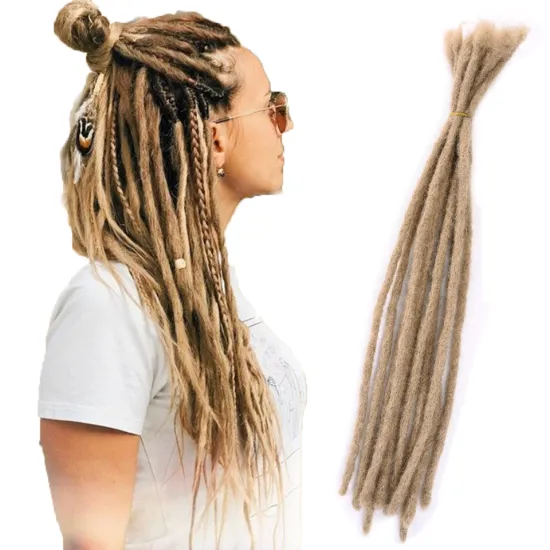 High Quality Brown 10Strands/Pack Hip-Hop Style Women Men's Dread Reggae Handmade locks Synthetic Dreadlocks Hair Extensions