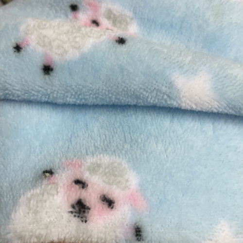 Double Side Coral Fleece with Animal Printing Fabric