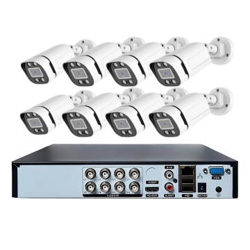 8 Channel 8MP Outdoor Security Camera System - 4CH AHV DVR & 8CH 5MP CCTV IP Cameras