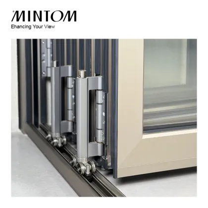 Aluminum Balcony Veranda Bifold Folding Accordion Exterior Glass Sliding Patio Doors