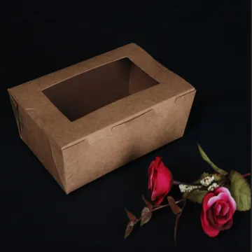 Oil proof Kraft paper box with window