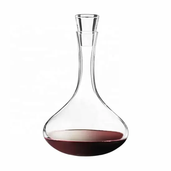 custom transparent glass wine decanter with glass stopper