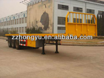 cheape 40feet 3 axle flatbed container semi trailers for sale/container semi trailer