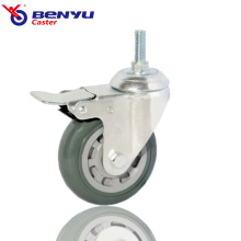 Wear Resistant Casters with Brake for Shelf Trolley