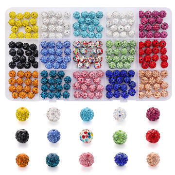 24 Colors 8/10mm Pave Disco Ball Rhinestone Beads for Jewelry Making