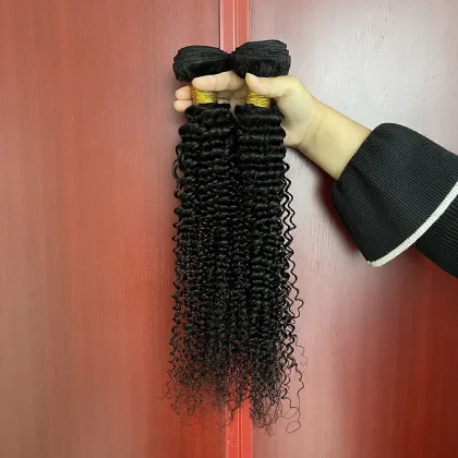 Colored curly hair bonnet curly human hair bundles with closure, Brazilian curly cuticle aligned virgin hair bundles