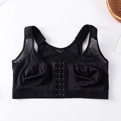 Large Size Free Samples Front Buckle Closure Sports Bra for Postoperative Underwear