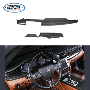10 Pcs Dry Carbon Fiber Trims Interior Accessories for Maserati Ghibli 2017