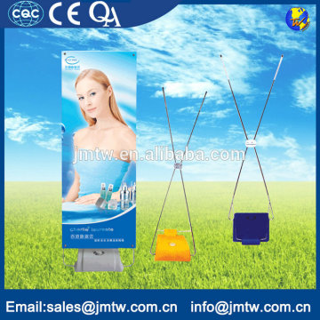 Outdoor Trade Show Portable Roll Up X Banner Stand For Display