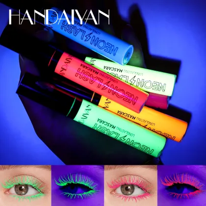 Customizable Vegan Mascara: Handaiyan UV Fluorescent Colorful Waterproof Cosmetics