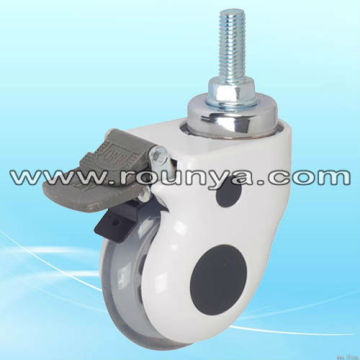 3 inch transparent PU with ABS medical castor