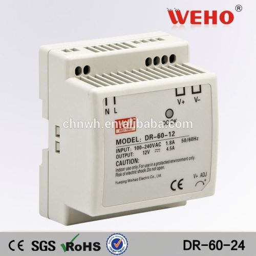 AC TO DC power supplier IP20 non-waterproof 60w din rail power supply 24v