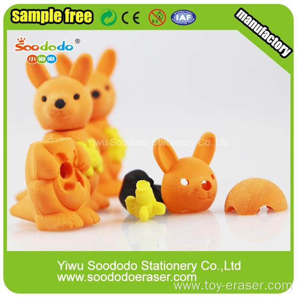 Adorable Puzzle animal 3D pencil eraser