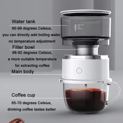 Portable Travel Coffee Maker: Mini Espresso Machine & Grinder