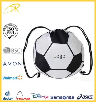 wholesale cheap promotion football drawstring bag, Custom soccer drawstring bag