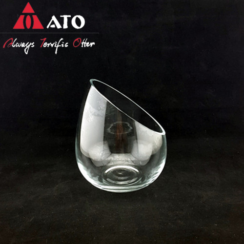 Tigela transparente com recipiente de vidro doméstico de topo inclinado
