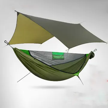 Camping Waterproof Tepee Hammock with Mosquito Net and Rain Fly Tarp