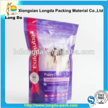 printed ziplock pouch pet dog food packaging bag