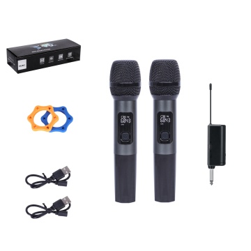 M2-187U محمول معاد شحن ميكروفون لاسلكي UHF للكاريوكي (البلاستيك/المعدن 2CH)