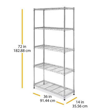 Heavy Duty 5 Tiers Powder Coated Wire Shelving