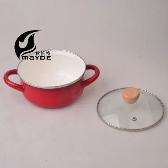 Factory Wholesale Enamel Cookware Enamel Straight Pot Enamel Stock Pot