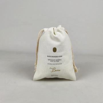 सफेद कपास ड्रॉस्ट्रिंग शॉपिंग बैग