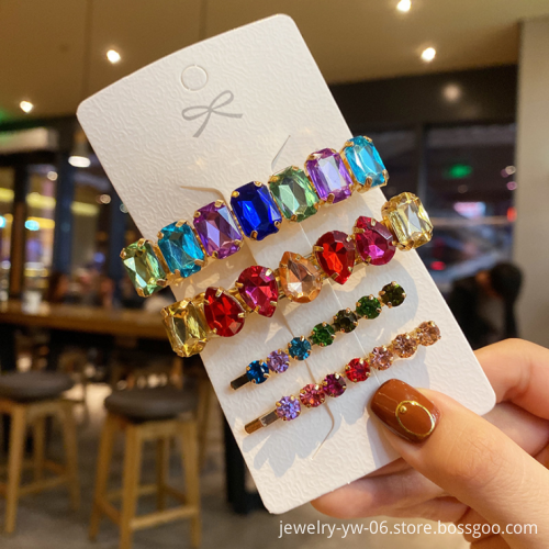Korean Fashion Rhinestone Hair Clips and Pins Set for Long Hair
