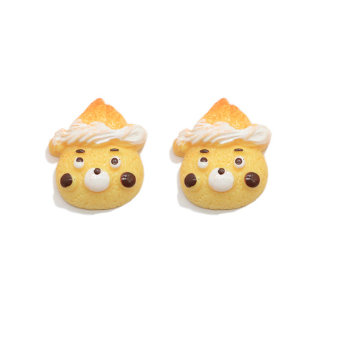 Kawaii Cartoon Dierlijke Vorm Hars Brood Beer Kat Hoofd Donut Voedsel Charms voor Mobiele Telefoon Decoratie