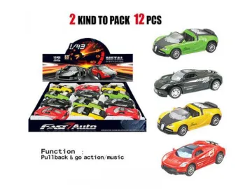 DIE CAST PULL BACK CAR W/IC