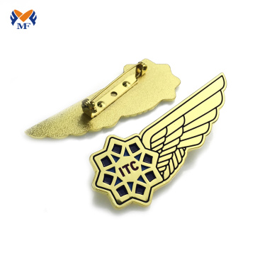 Best Sale Gold Plated Half Wing Metal Badge