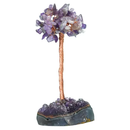 Raw Amethyst Raw Stone Copper Tree Amethyst Cluster Base Ornament