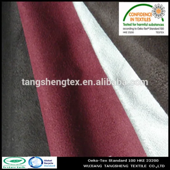 Recycled polyeter suede fabric with brushed